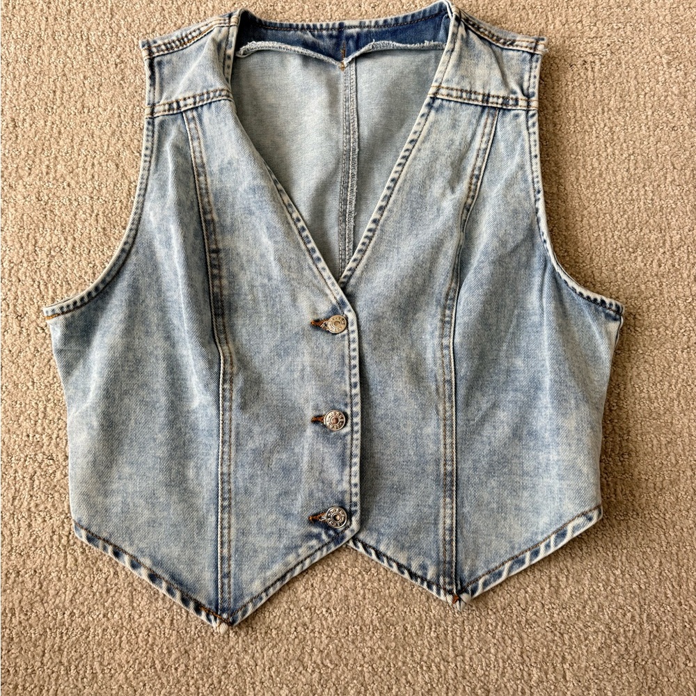Amazon Denim Vest Top - Light Blue